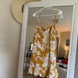 Wild Fable Mustard and White Print Dress